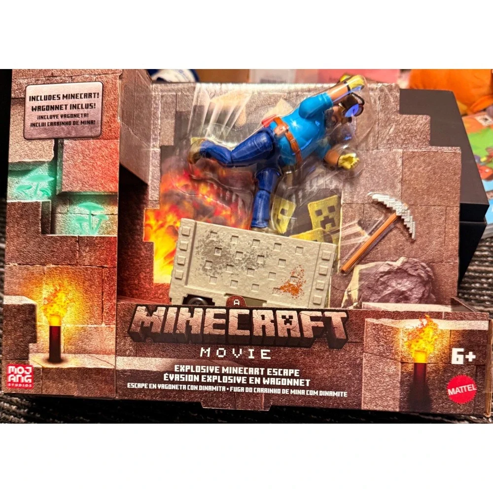 Mattel Minecraft Movie Action Figure Playset Unisex OS Multi New Minecart Escape